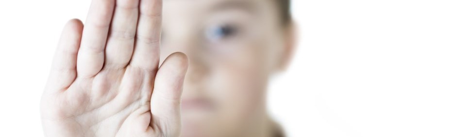 boy with hand up